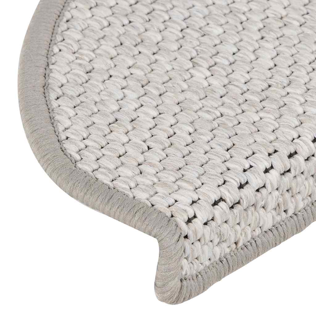 Tappeti Autoadesivi Scale Aspetto Sisal 15 pz 65x21x4cm Platino