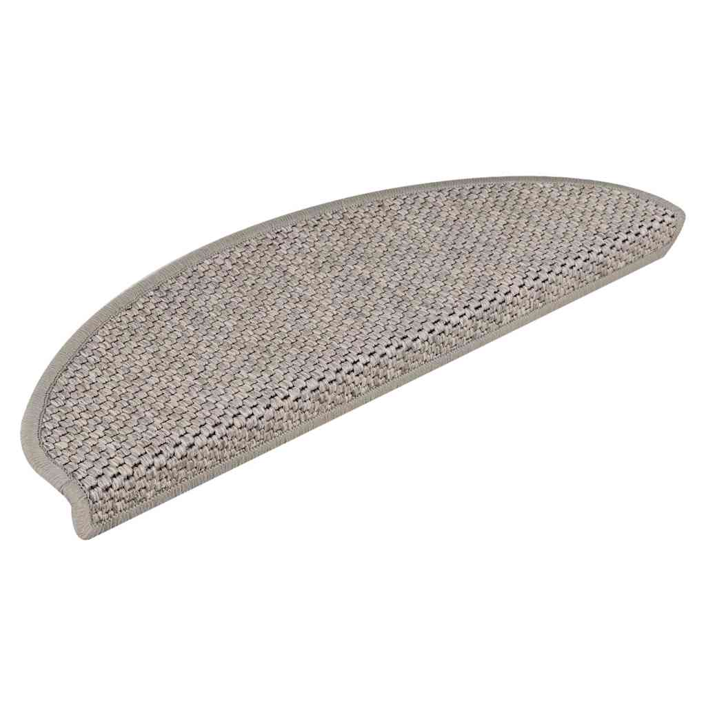Tappeti Autoadesivi Scale Aspetto Sisal 15 pz 65x21x4cm Argento