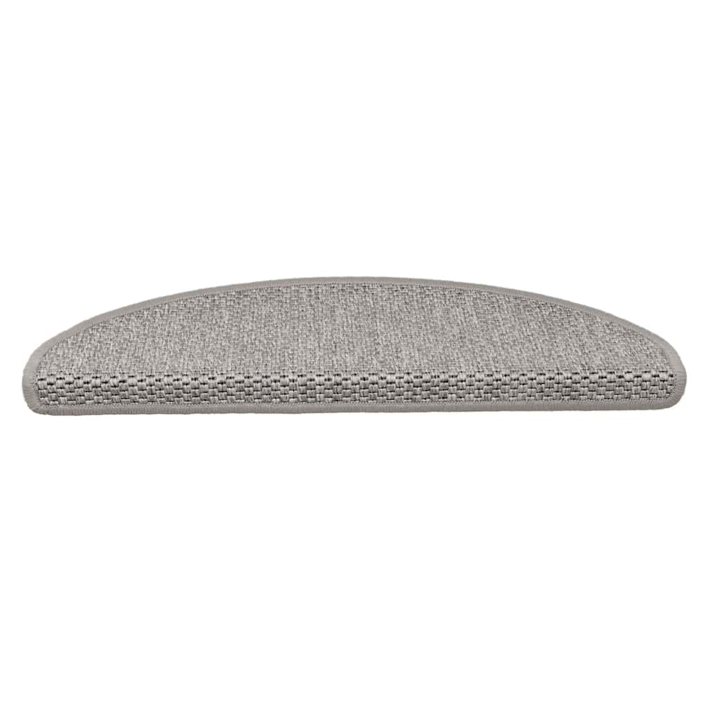 Tappeti Autoadesivi Scale Aspetto Sisal 15 pz 65x21x4cm Argento