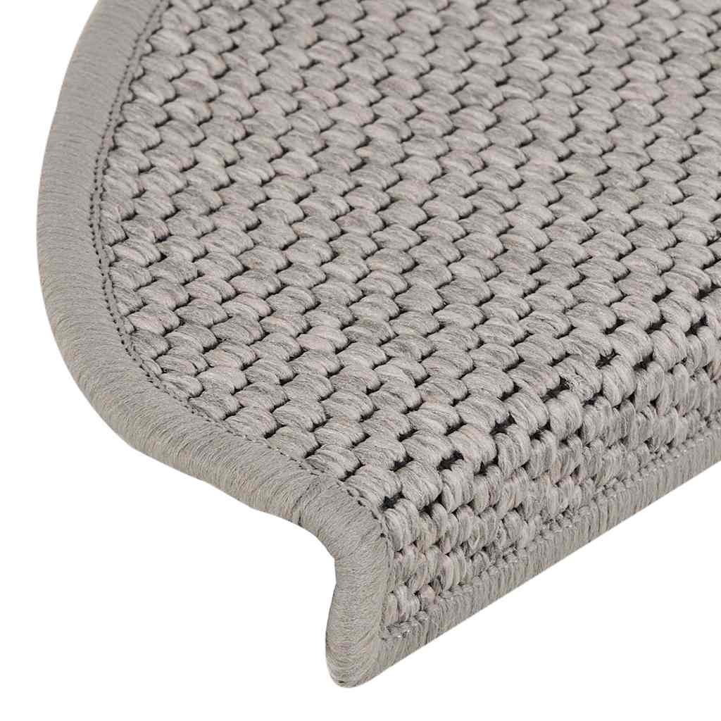Tappeti Autoadesivi Scale Aspetto Sisal 15 pz 65x21x4cm Argento