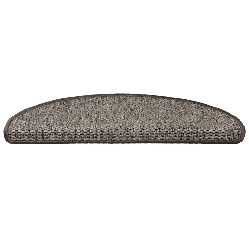 Tappeti Adesivi per Scale Sisal 15pz 65x21x4cm Grigio e Beige