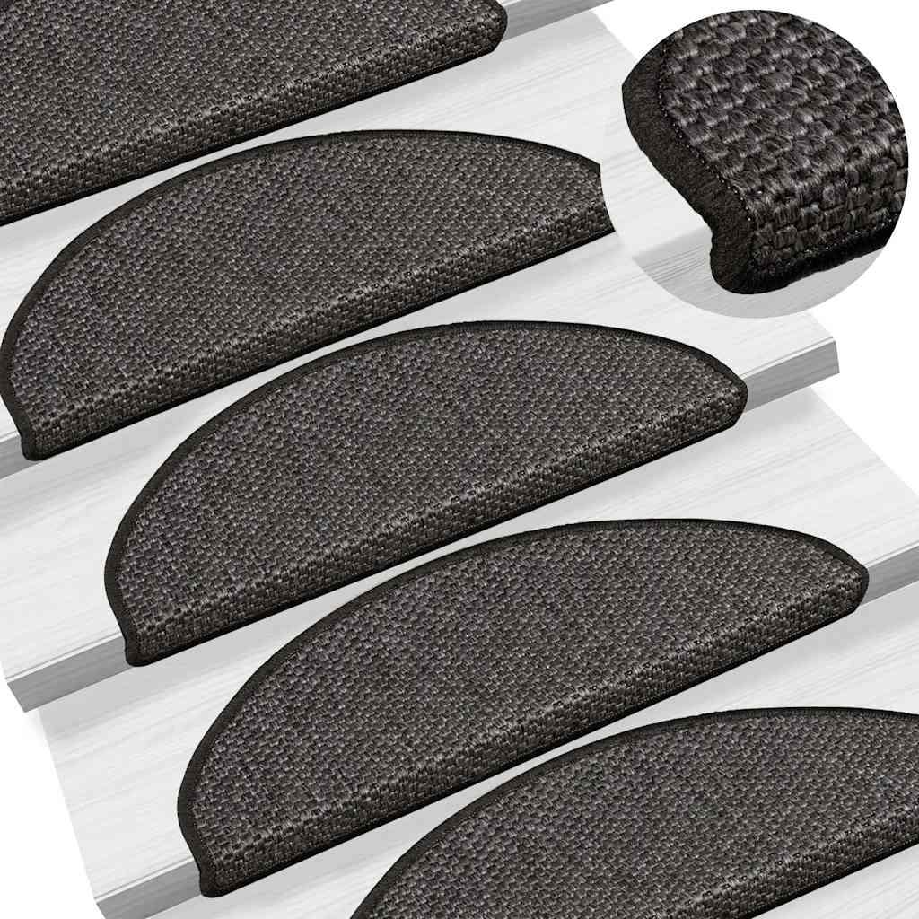 Tappeti Autoadesivi Scale Aspetto Sisal 15pz 65x21x4 Antracite