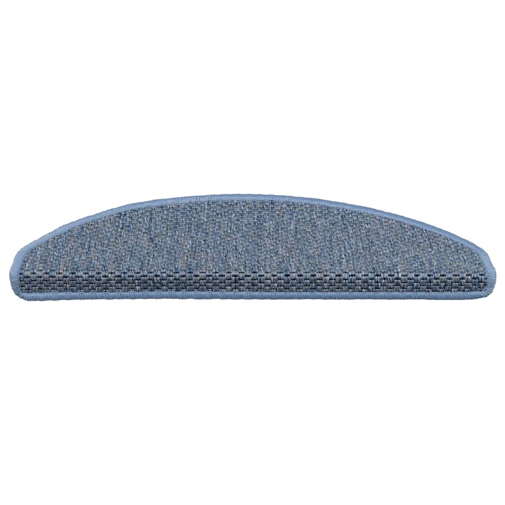 Tappeti Autoadesivi Scale Aspetto Sisal 15 pz 65x21x4 cm Blu