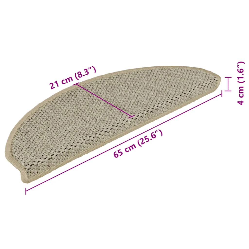 Tappeti Adesivi Scale Aspetto Sisal 15pz 65x21x4cm Verde Chiaro