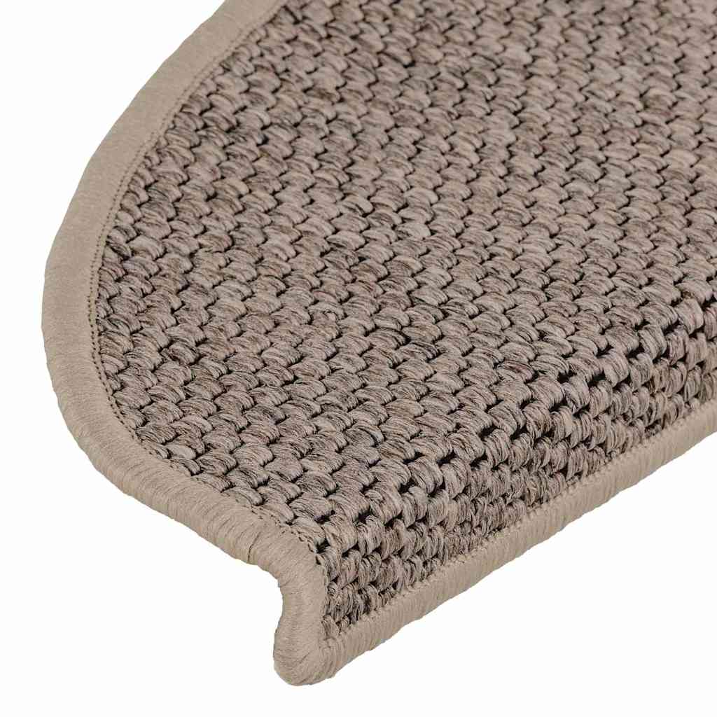 Tappeti Adesivi Scale Aspetto Sisal 15 pz 65x21x4cm Beige Scuro