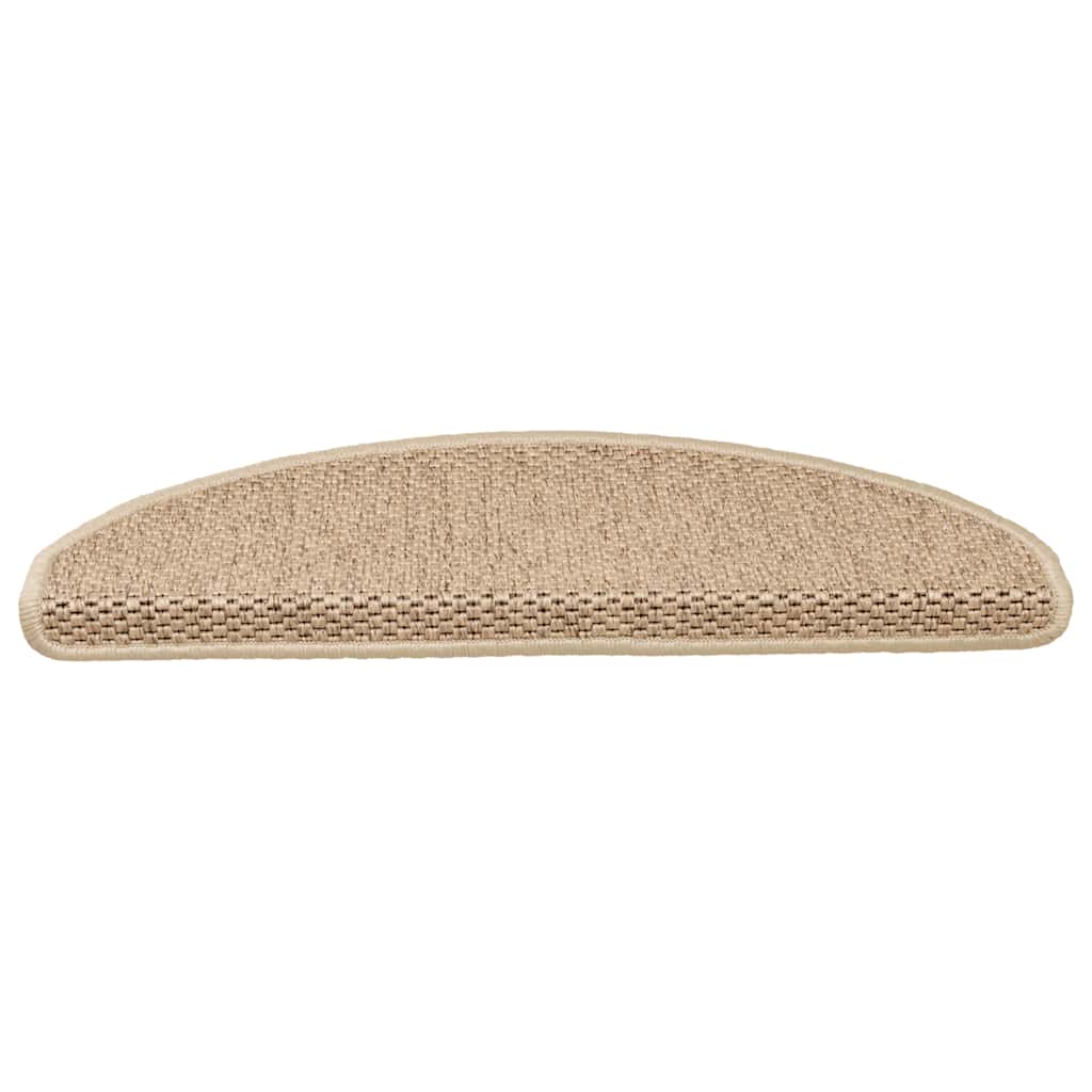 Tappeti Autoadesivi Scale Aspetto Sisal 15 pz 65x21x4 cm Sabbia