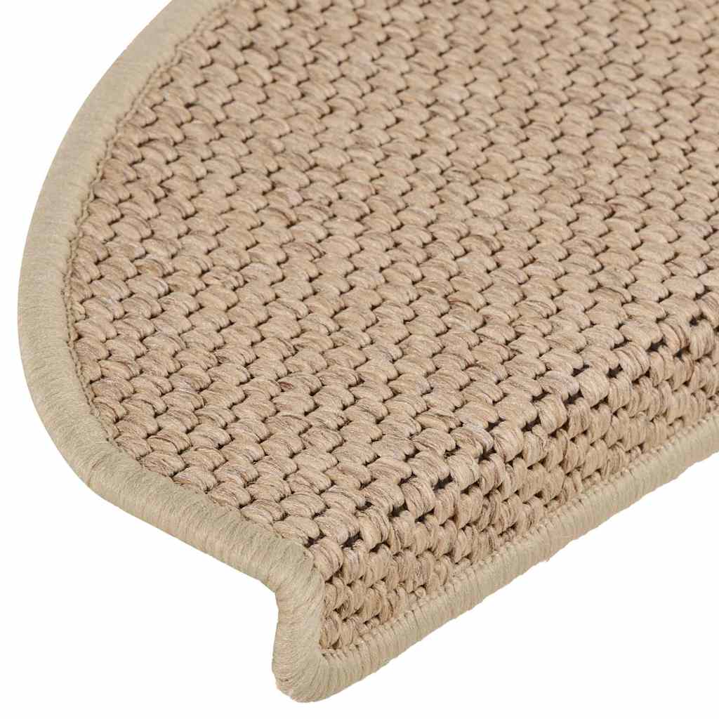 Tappeti Autoadesivi Scale Aspetto Sisal 15 pz 65x21x4 cm Sabbia