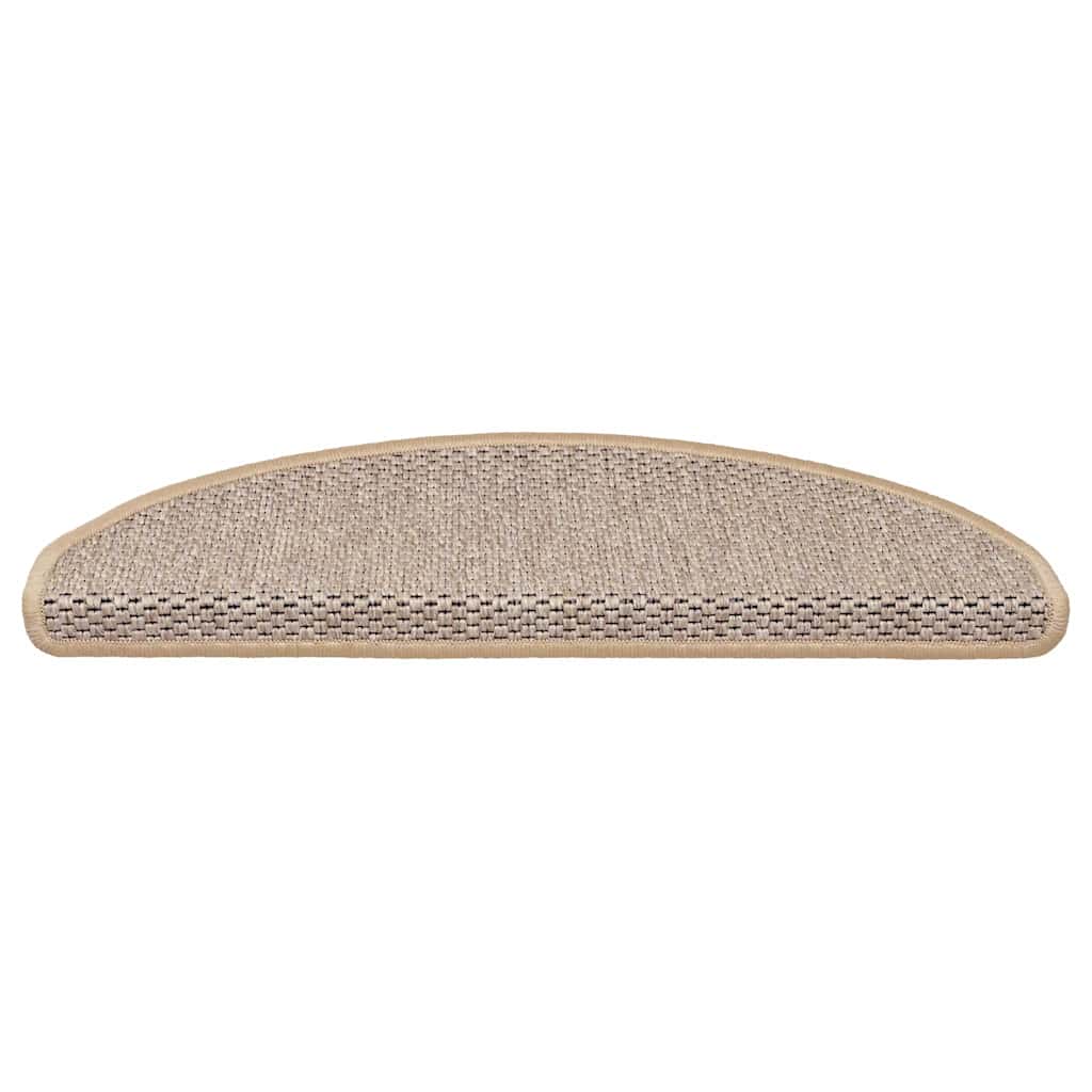 Tappeti Adesivi Scale Aspetto Sisal 15pz 65x21x4cm Beige Chiaro