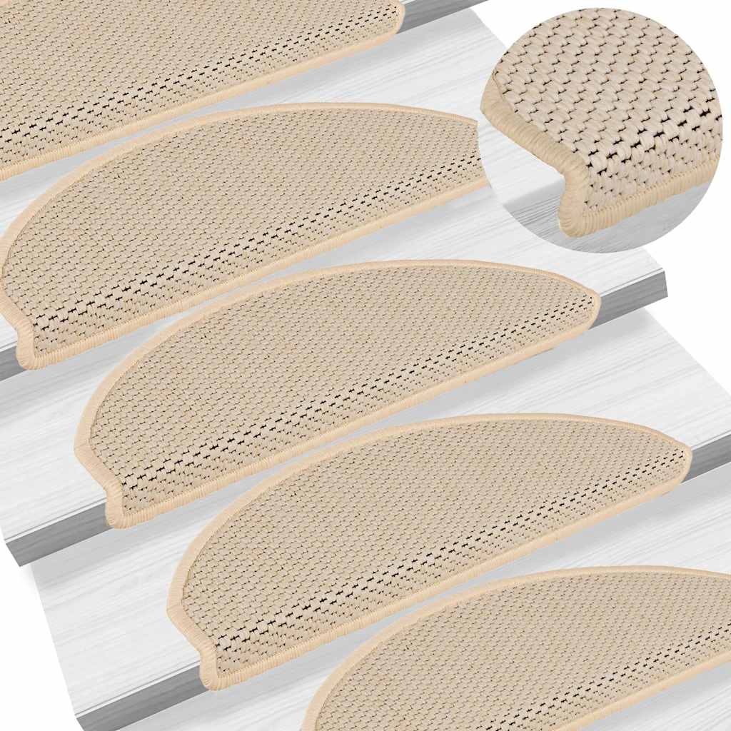 Tappeti Autoadesivi Scale Aspetto Sisal 15 pz 65x21x4cm Berbero