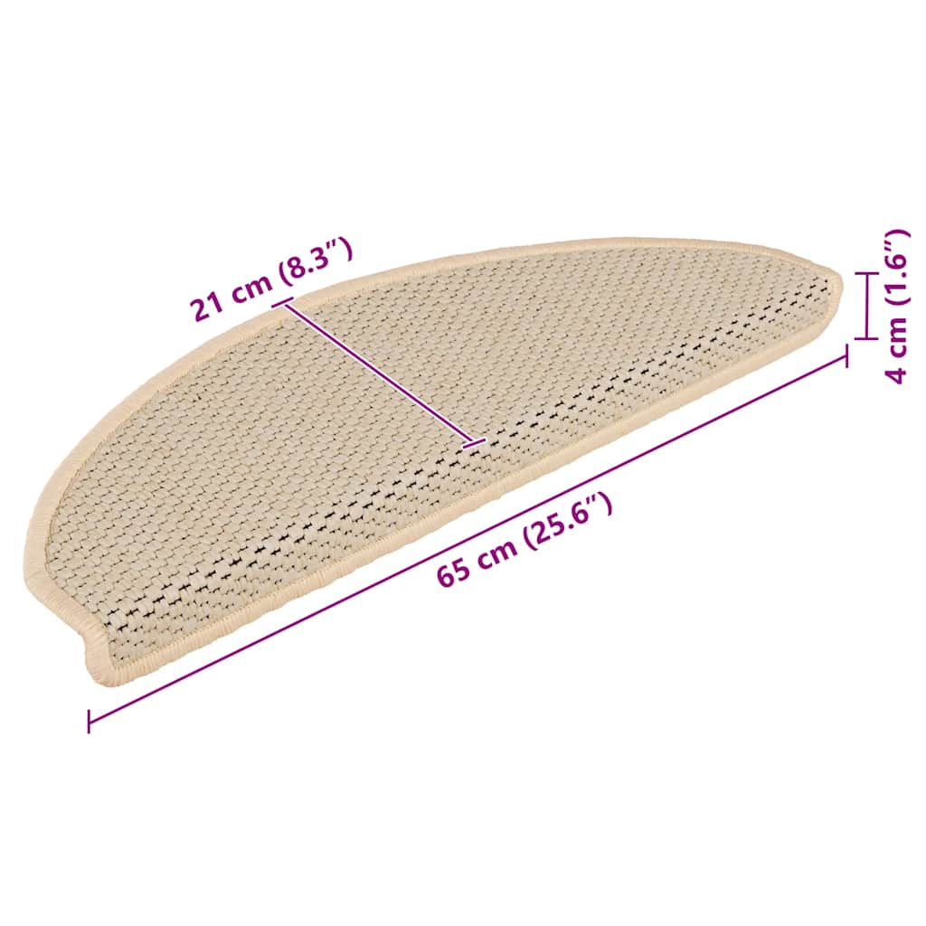 Tappeti Autoadesivi Scale Aspetto Sisal 15 pz 65x21x4cm Berbero