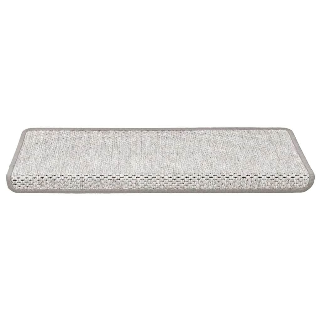 Tappeti Autoadesivi Scale Aspetto Sisal 15 pz 65x21x4cm Platino