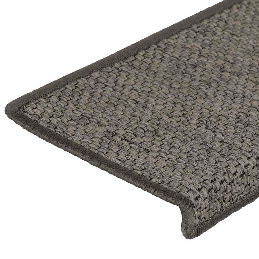 Tappeti Autoadesivi Scale Sisal 15 pz 65x21x4 cm Grigio e Beige