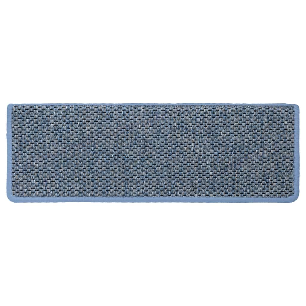 Tappeti Autoadesivi Scale Aspetto Sisal 15 pz 65x21x4 cm Blu