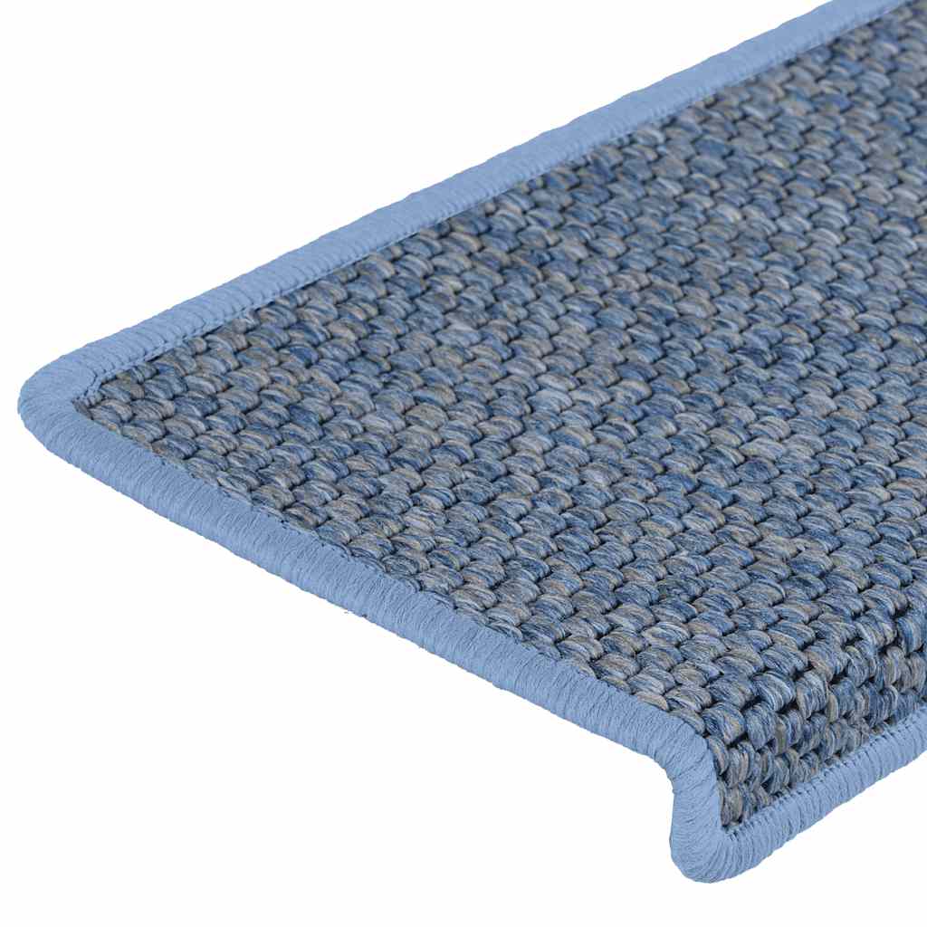 Tappeti Autoadesivi Scale Aspetto Sisal 15 pz 65x21x4 cm Blu