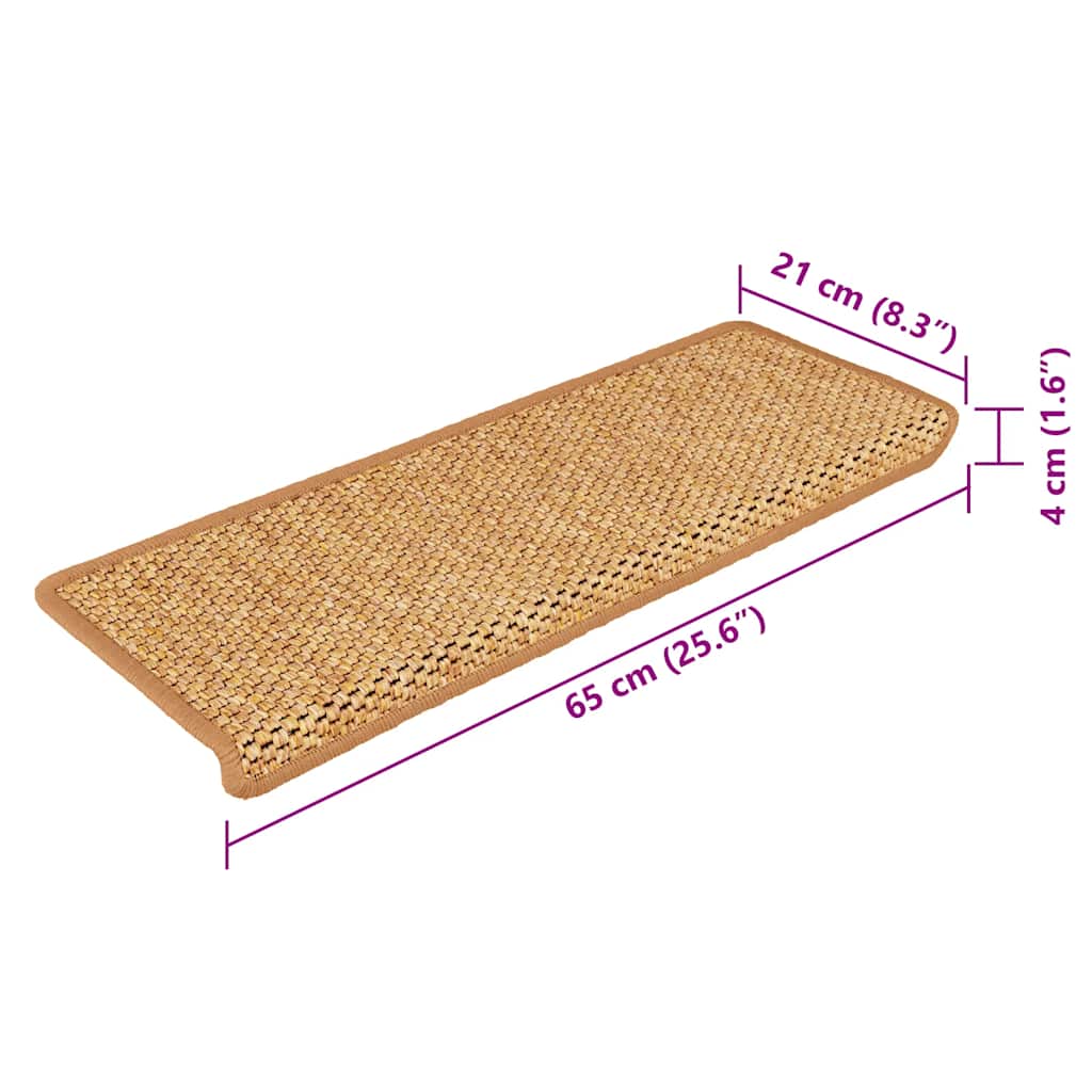 Tappeti Autoadesivi Scale Aspetto Sisal 15pz 65x21x4 Sisal