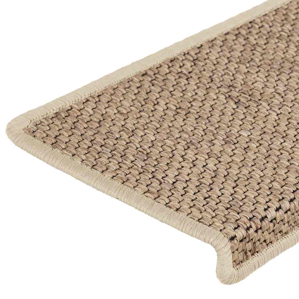 Tappeti Autoadesivi Scale Aspetto Sisal 15 pz 65x21x4 cm Sabbia