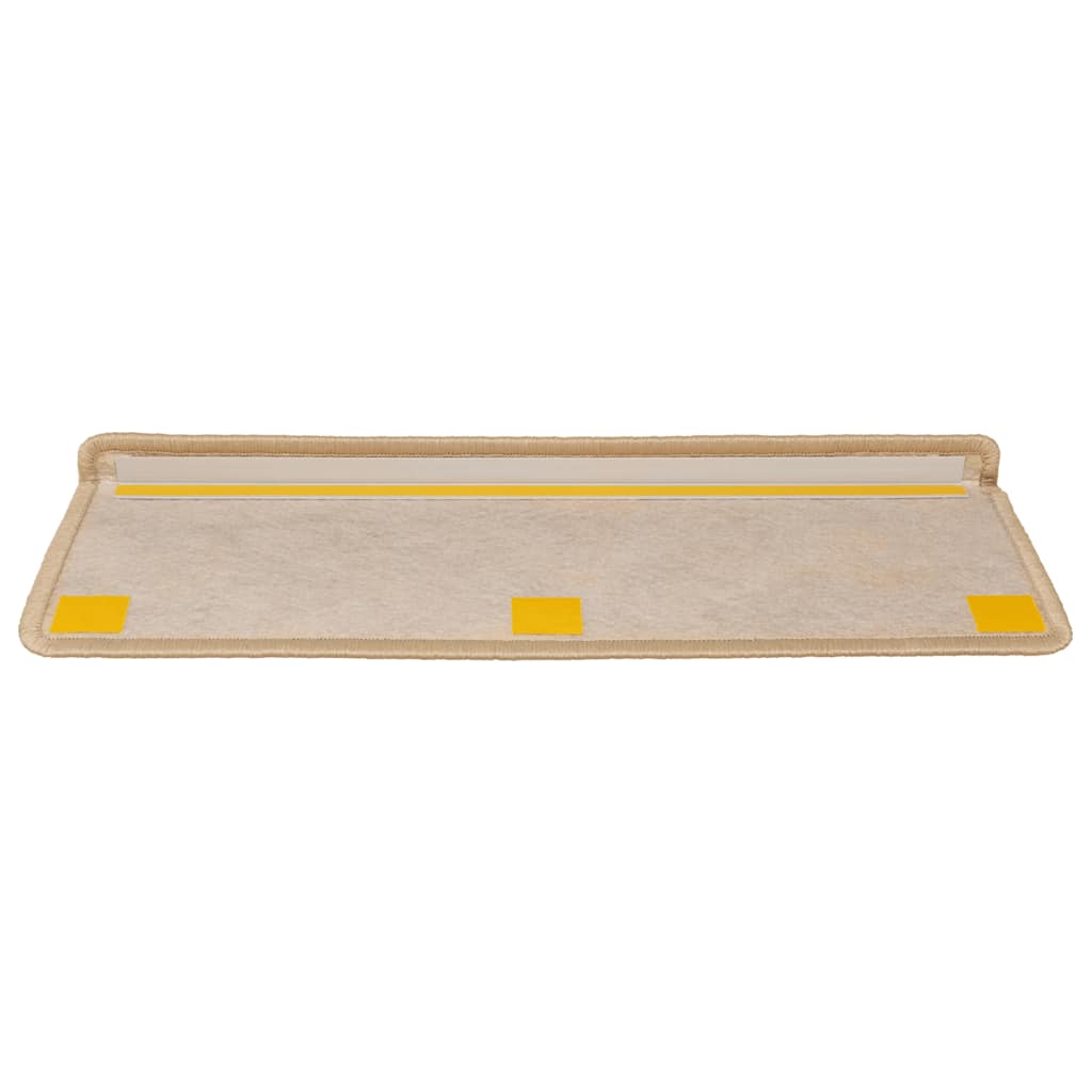 Tappeti Adesivi Scale Aspetto Sisal 15pz 65x21x4cm Beige Chiaro