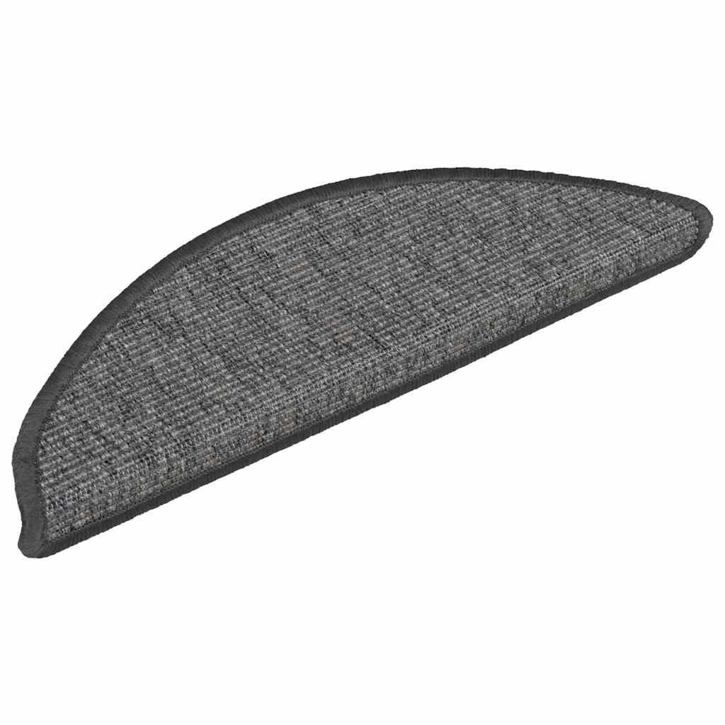 Tappetini per scale 15 pz 56x17x3 cm Beige e Grigio Semicircolari