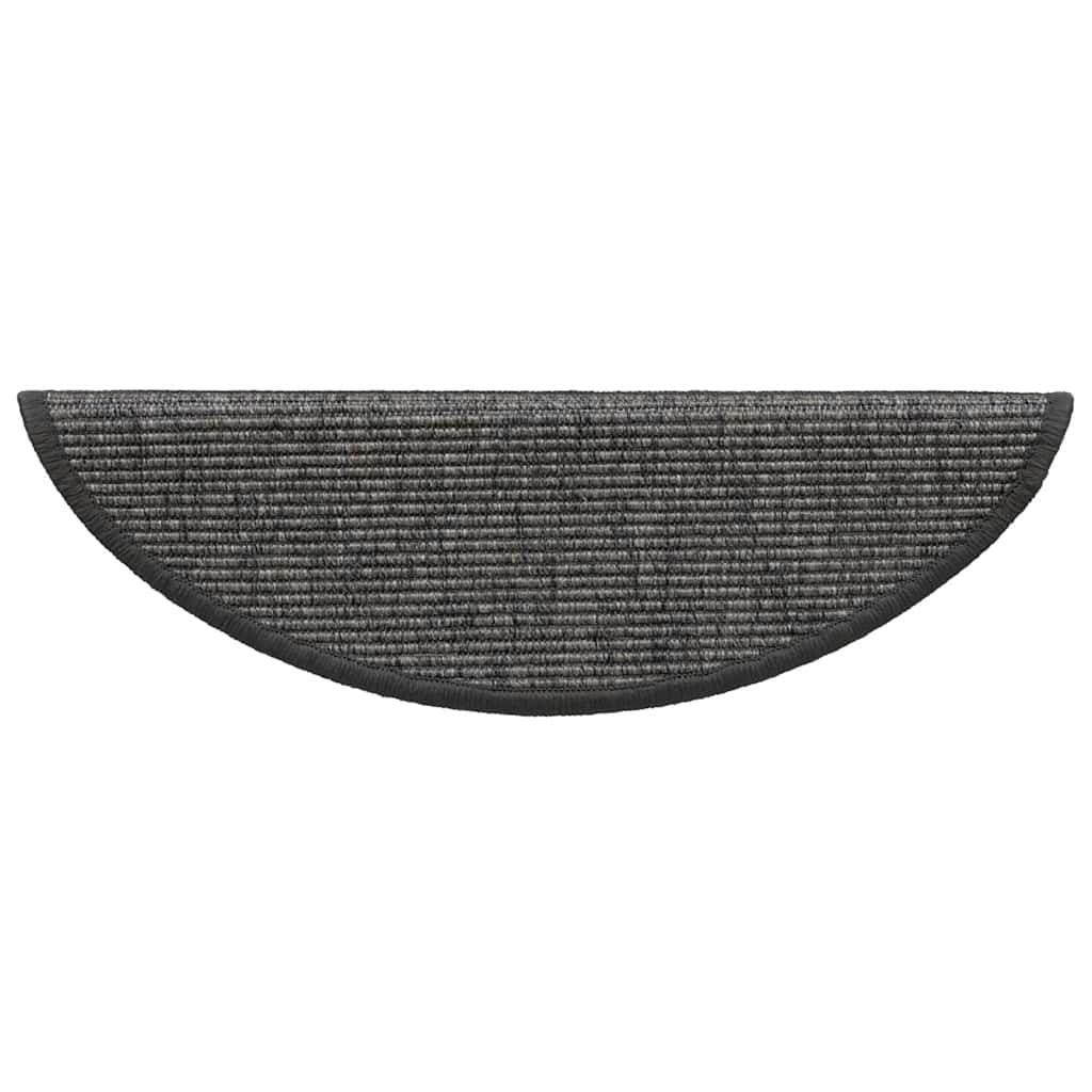 Tappetini per scale 15 pz 56x17x3 cm Beige e Grigio Semicircolari