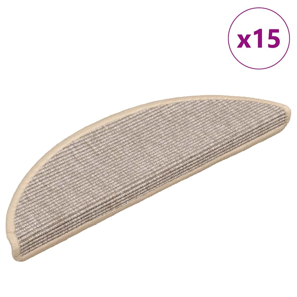 Tappetini per scale 15 pz 56x17x3 cm Argento Semicircolari
