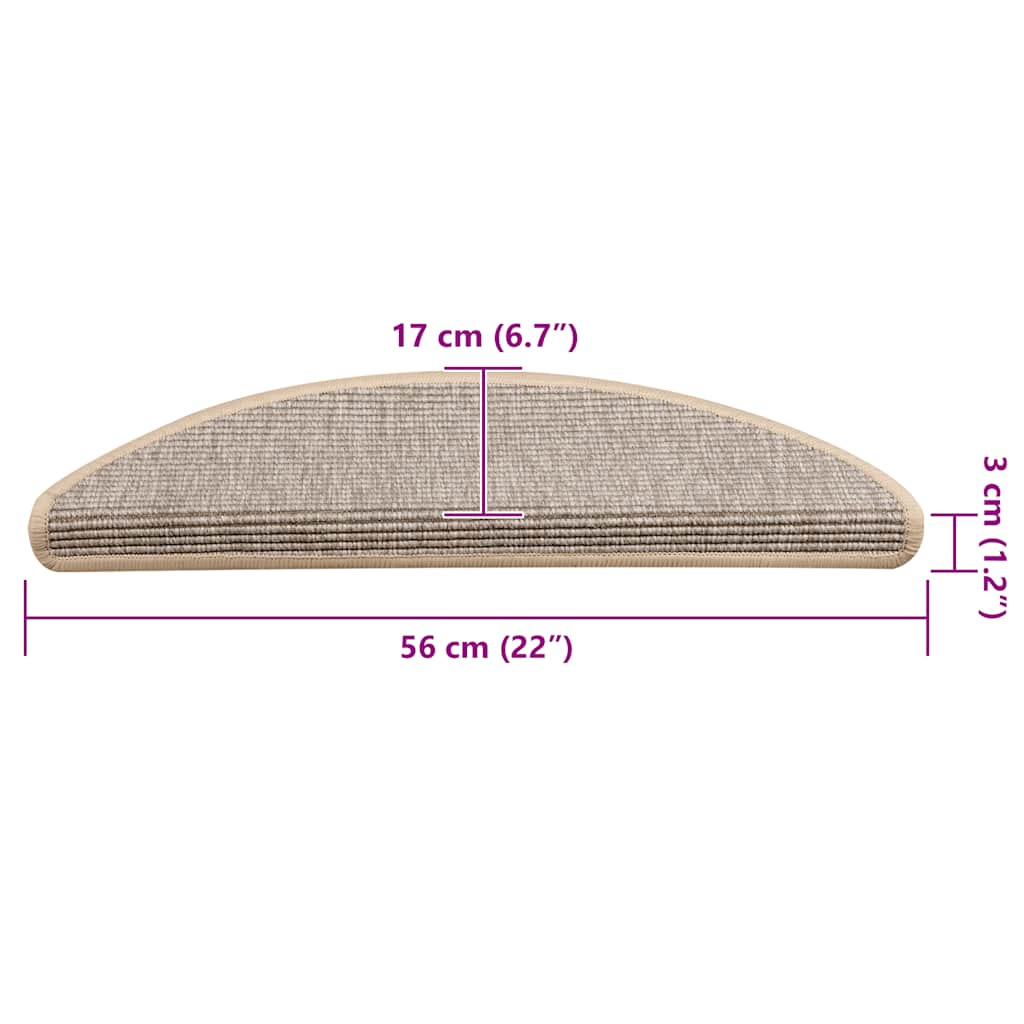Tappetini per scale 15 pz 56x17x3 cm Argento Semicircolari