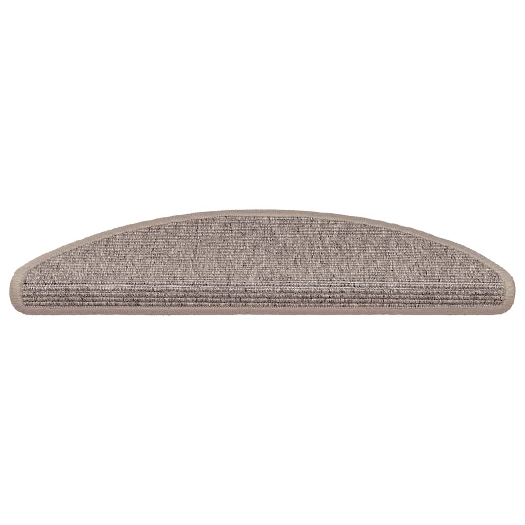 Tappetini per scale 15 pz 56x17x3 cm Beige scuro Semicircolari