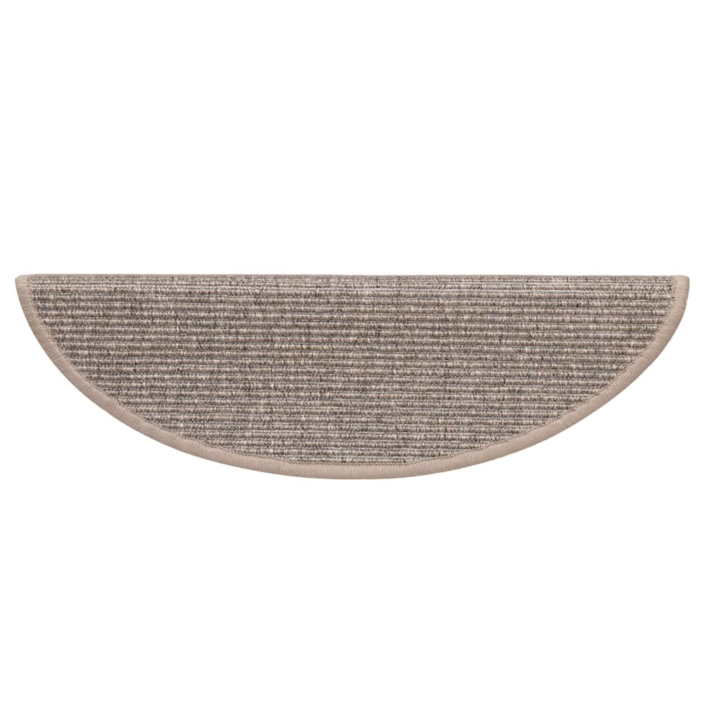 Tappetini per scale 15 pz 56x17x3 cm Beige scuro Semicircolari