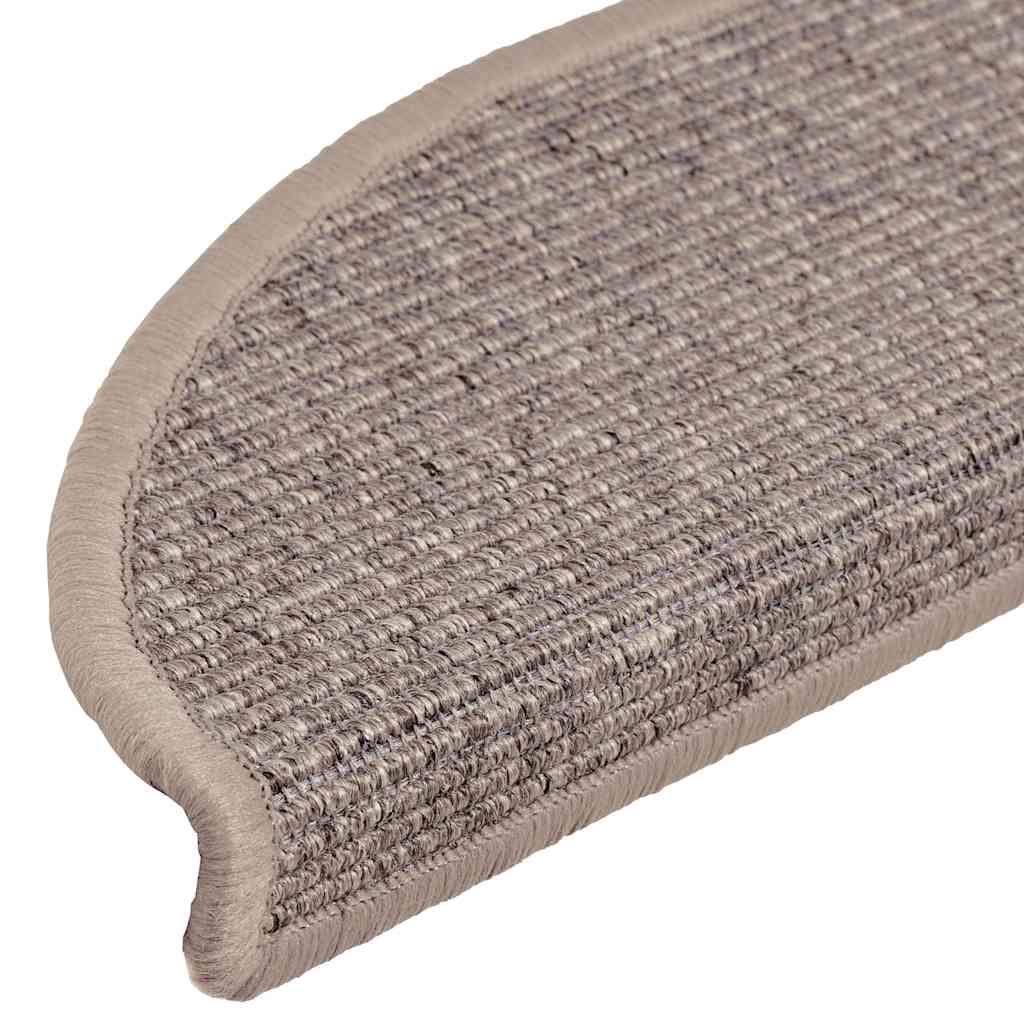 Tappetini per scale 15 pz 56x17x3 cm Beige scuro Semicircolari