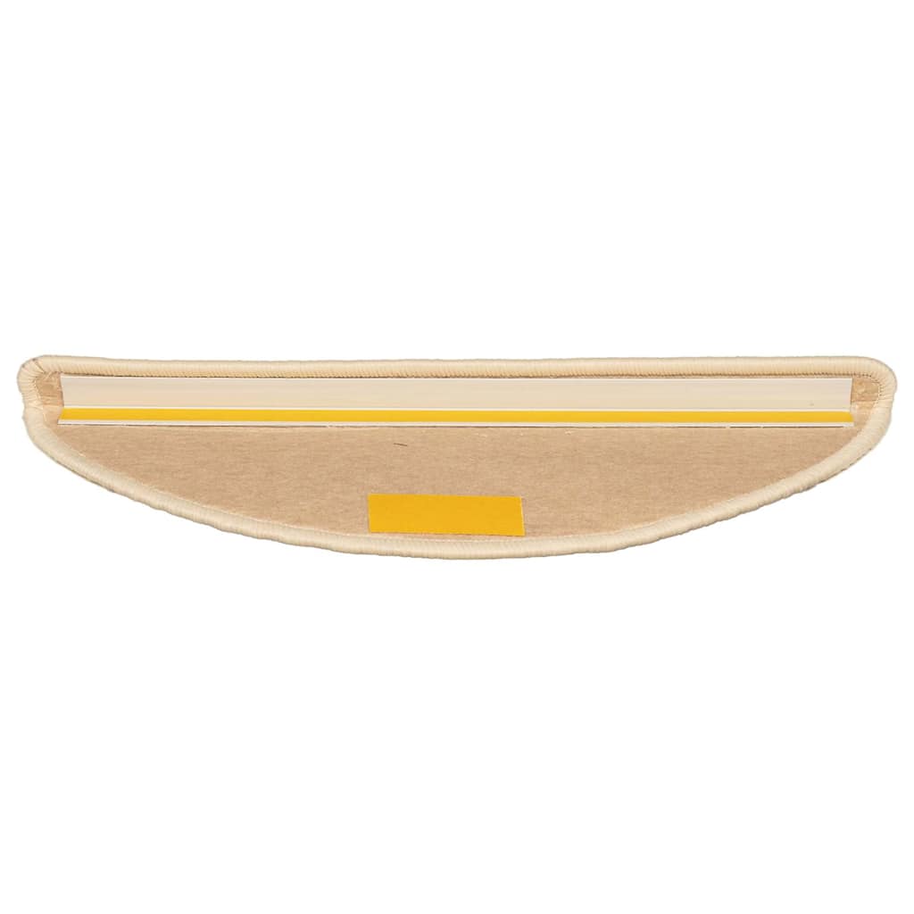 Tappetini per scale 15 pz 56x17x3 cm Beige chiaro Semicircolari