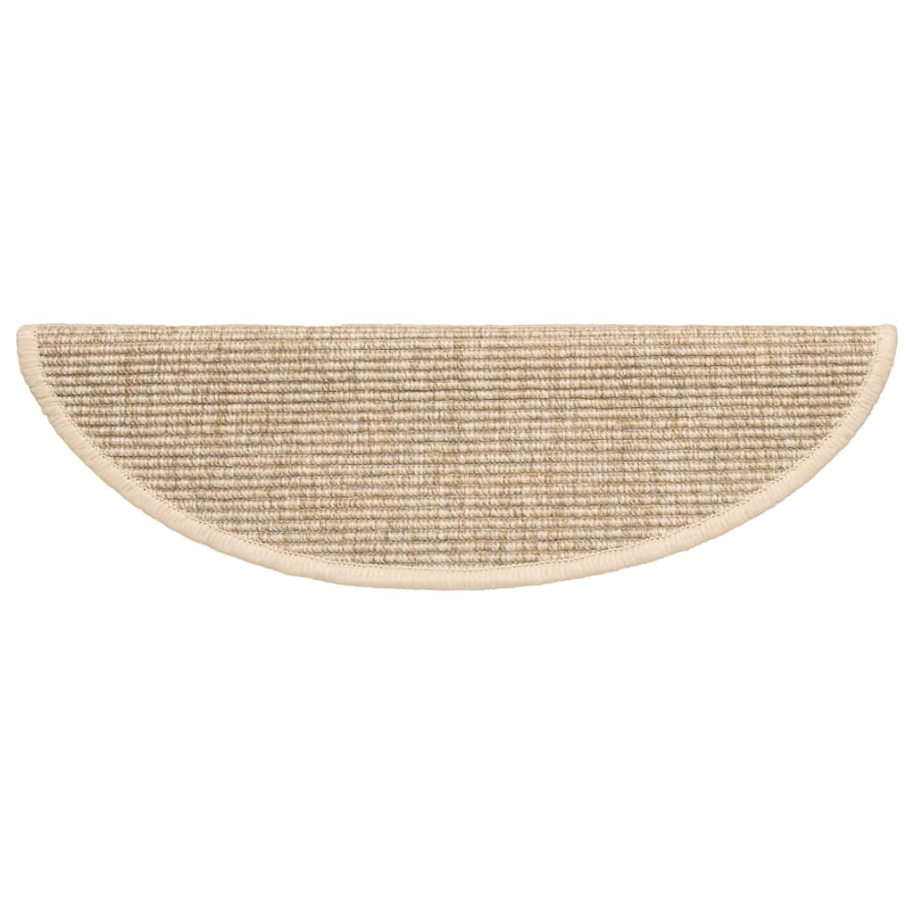 Tappetini per scale 15 pz 56x17x3 cm Beige chiaro Semicircolari