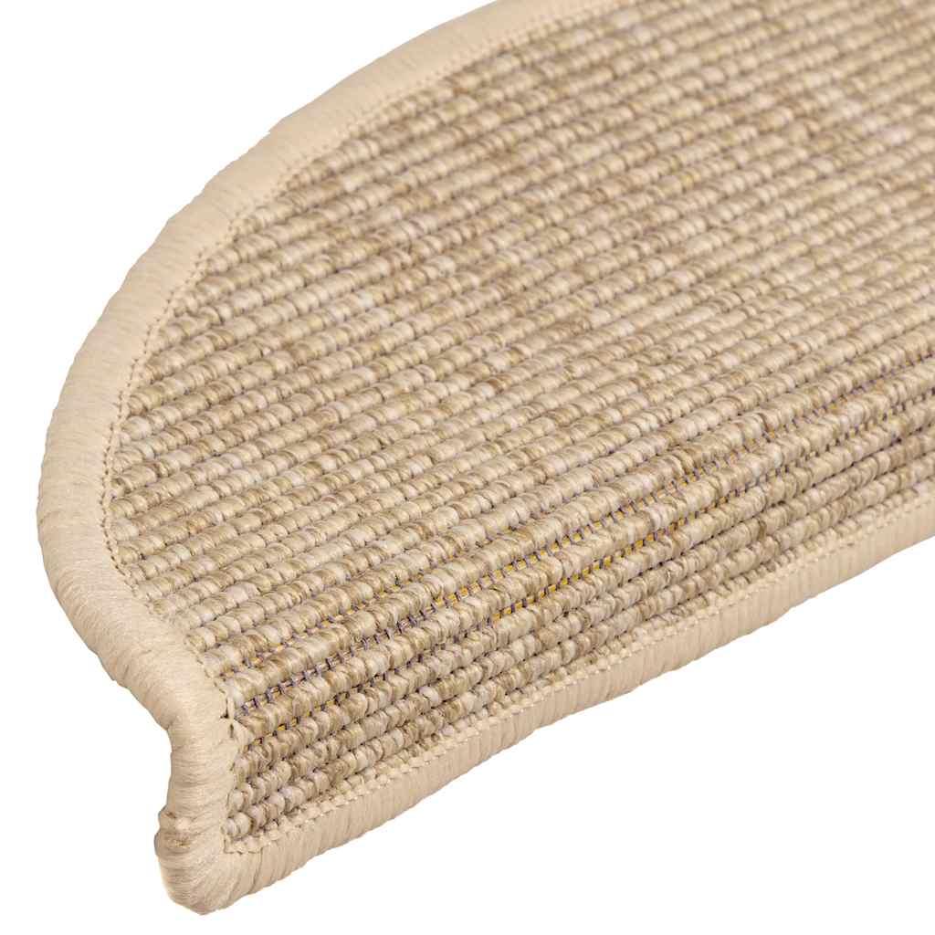 Tappetini per scale 15 pz 56x17x3 cm Beige chiaro Semicircolari