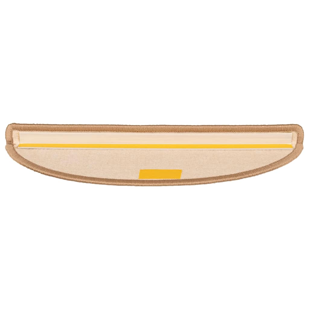 Tappetini per scale 15 pz 56x17x3 cm Marrone chiaro Semicircolari