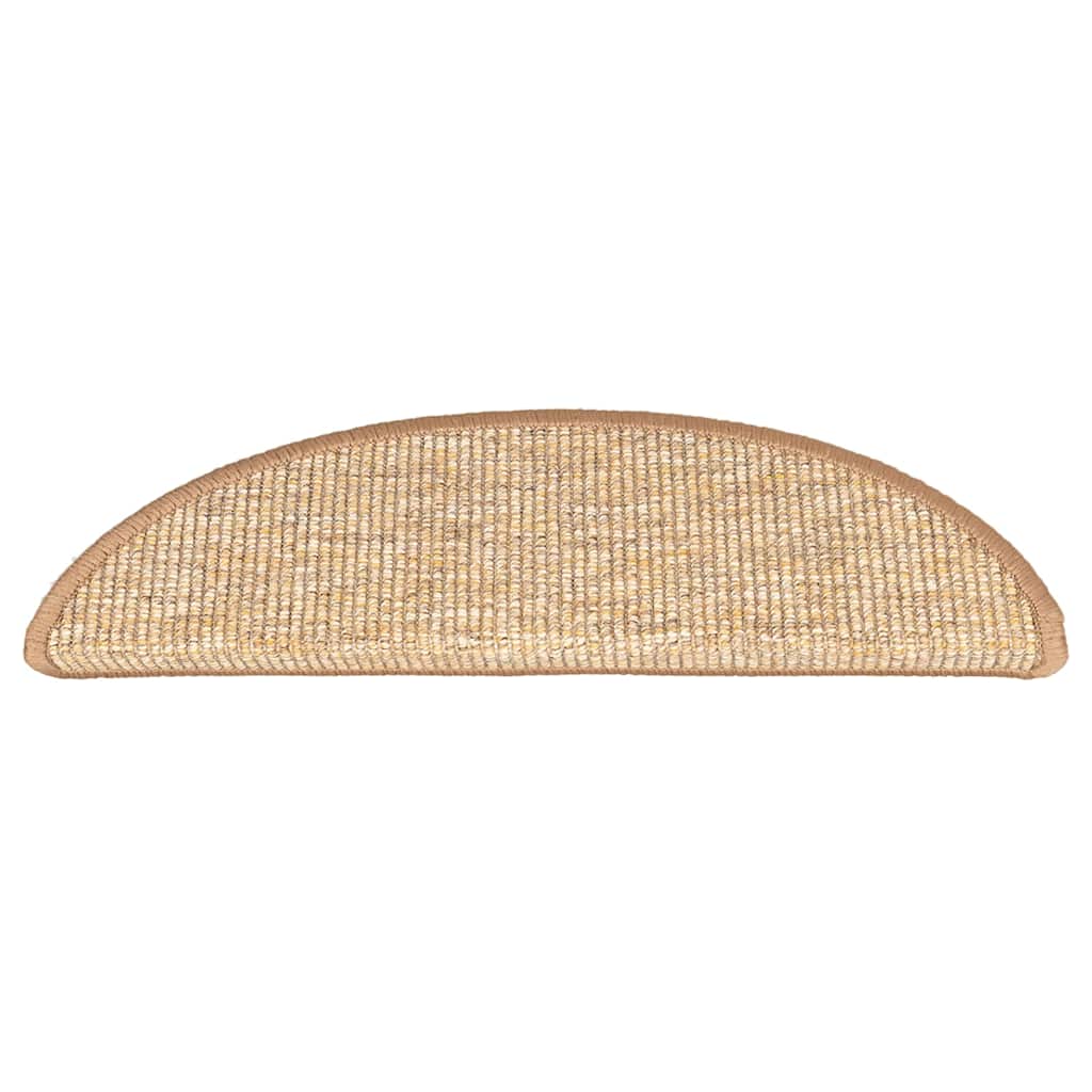 Tappetini per scale 15 pz 56x17x3 cm Marrone chiaro Semicircolari