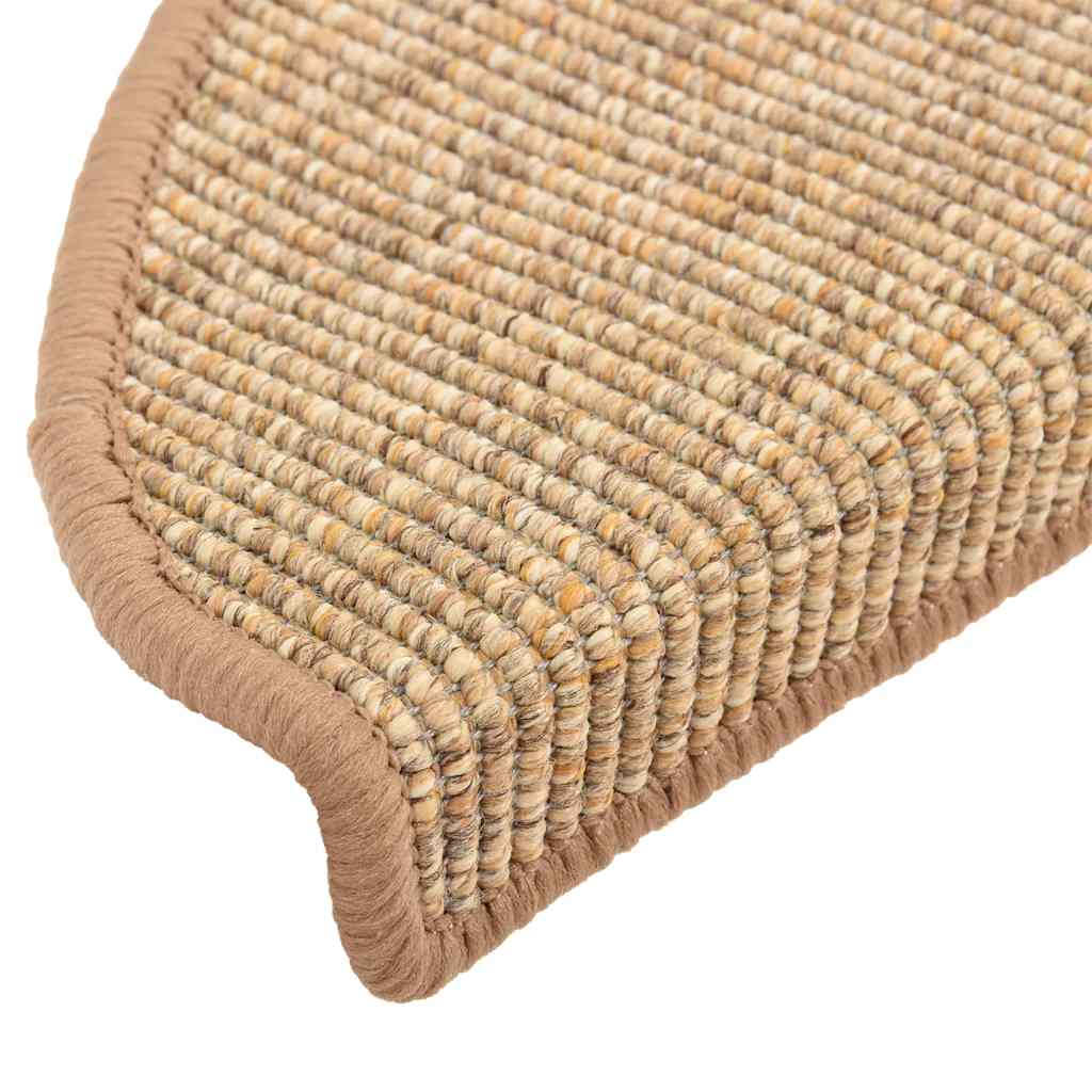 Tappetini per scale 15 pz 56x17x3 cm Marrone chiaro Semicircolari