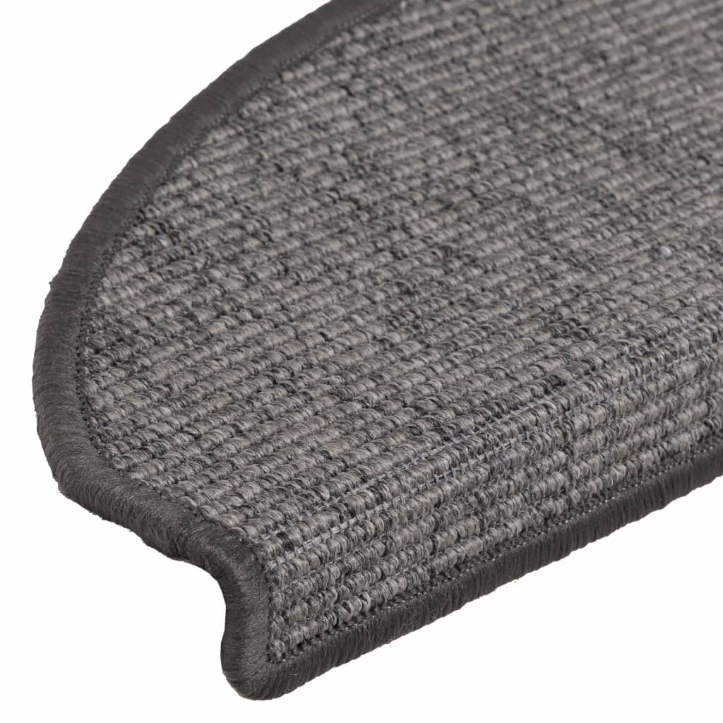 Tappetini per scale 15 pz 65x21x4 cm Beige e Grigio Semicircolari Grandi