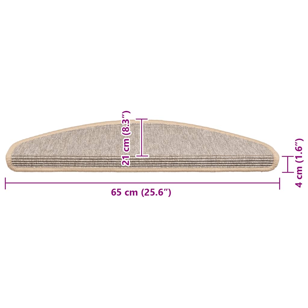 Tappetini per scale 15 pz 65x21x4 cm Argento Semicircolari Grandi
