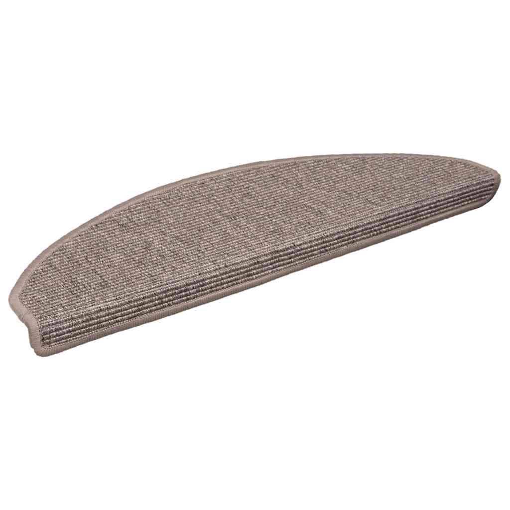 Tappetini per scale 15 pz 65x21x4 cm Beige scuro Semicircolari Grandi