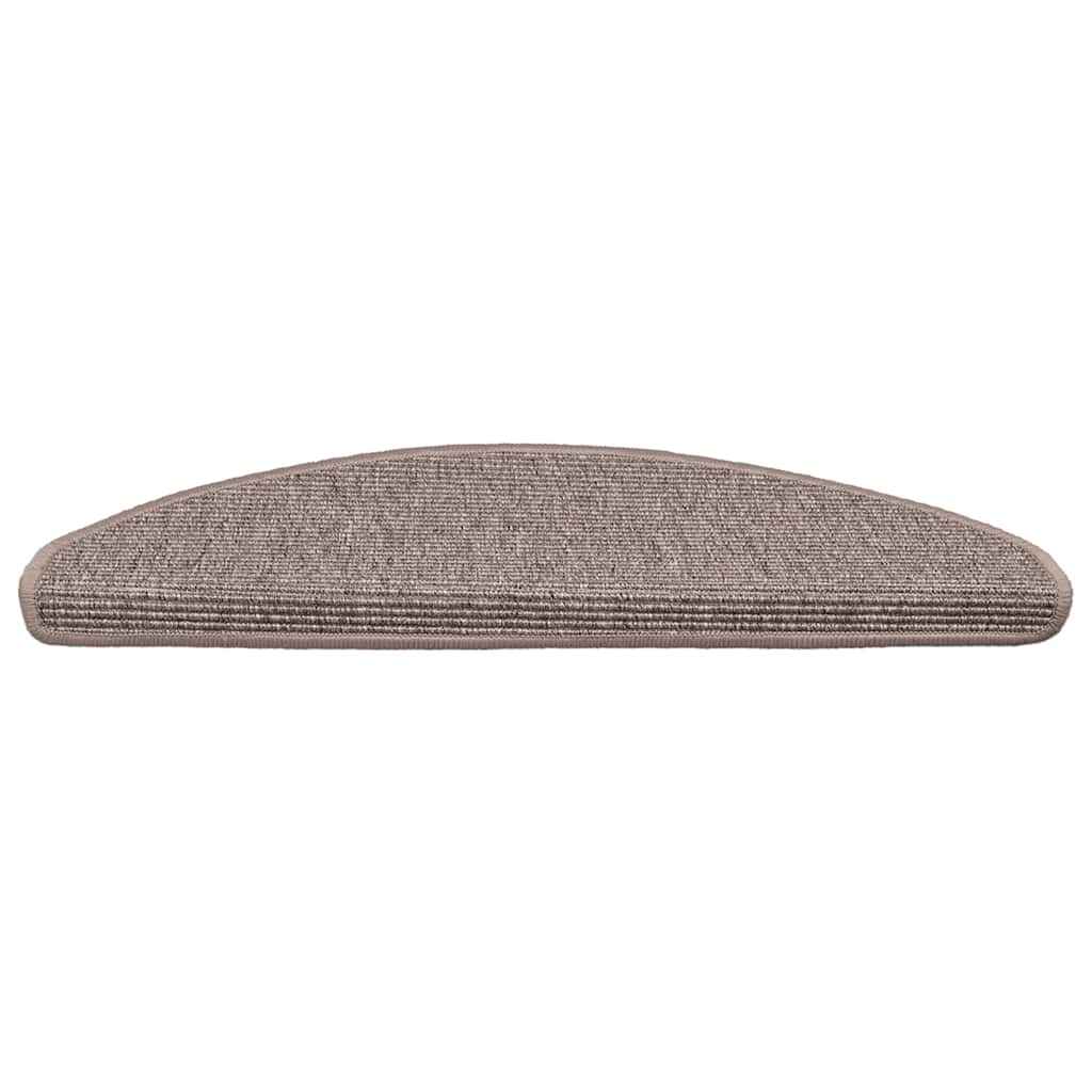 Tappetini per scale 15 pz 65x21x4 cm Beige scuro Semicircolari Grandi