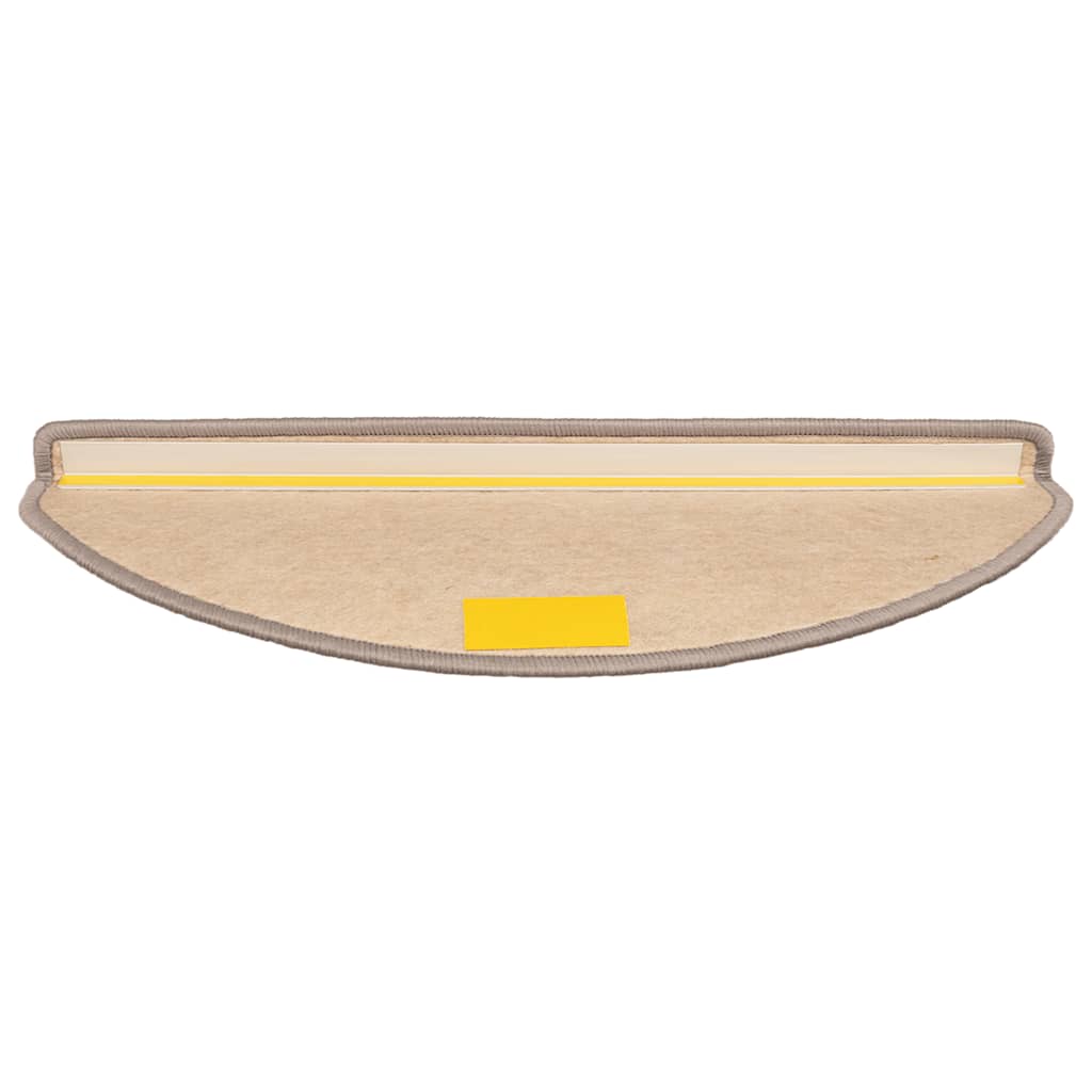 Tappetini per scale 15 pz 65x21x4 cm Beige scuro Semicircolari Grandi