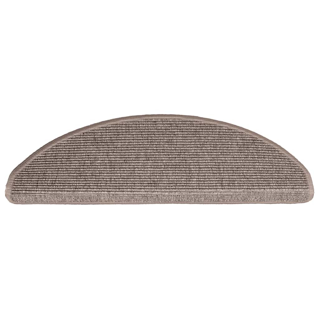 Tappetini per scale 15 pz 65x21x4 cm Beige scuro Semicircolari Grandi