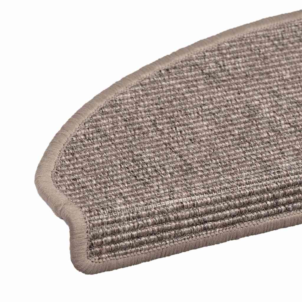 Tappetini per scale 15 pz 65x21x4 cm Beige scuro Semicircolari Grandi