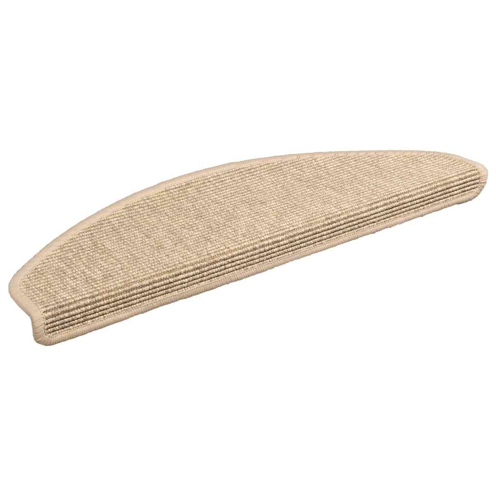Tappetini per scale 15 pz 65x21x4 cm Beige chiaro Semicircolari Grandi