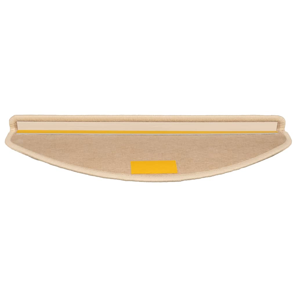 Tappetini per scale 15 pz 65x21x4 cm Beige chiaro Semicircolari Grandi