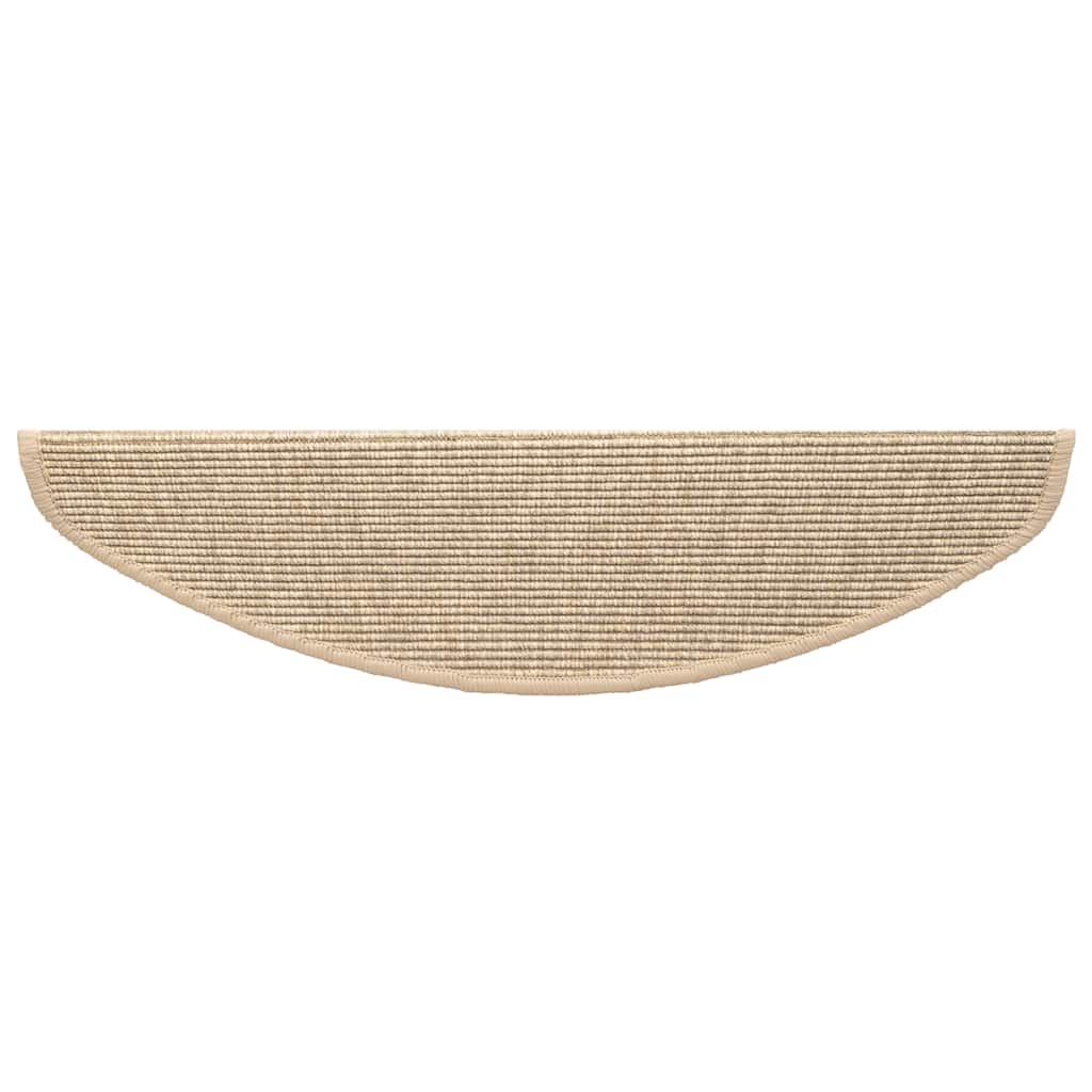Tappetini per scale 15 pz 65x21x4 cm Beige chiaro Semicircolari Grandi