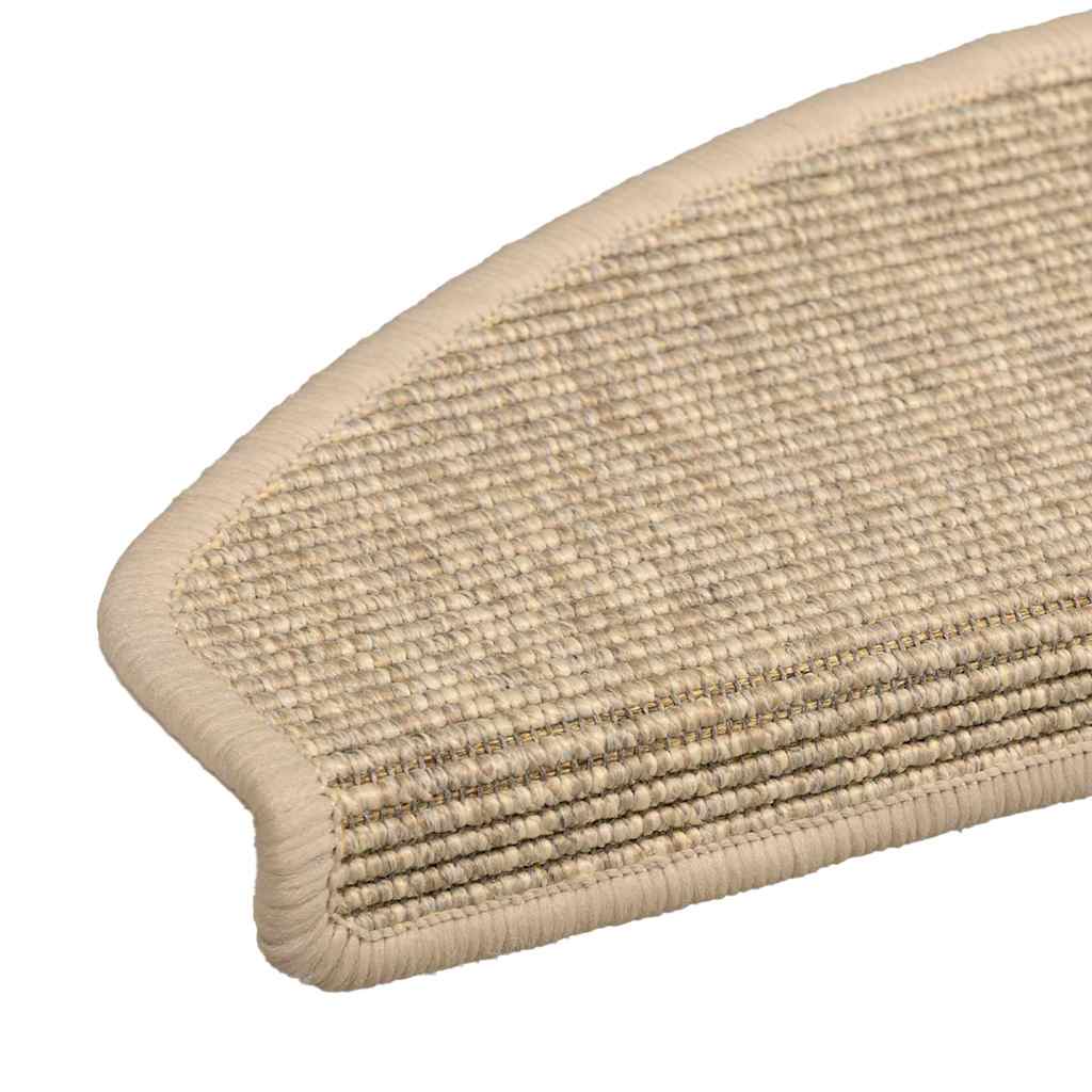 Tappetini per scale 15 pz 65x21x4 cm Beige chiaro Semicircolari Grandi