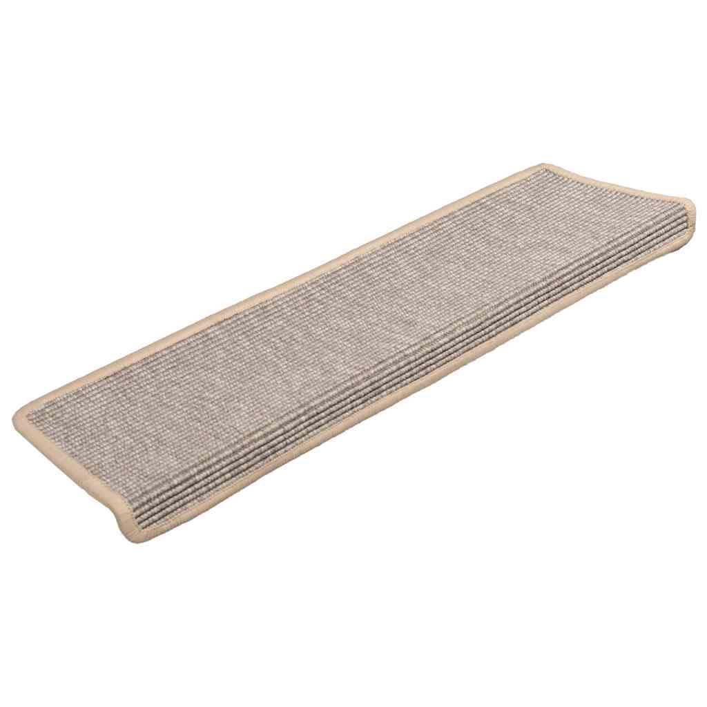 Tappetini per scale 15 pz 65x21x4 cm argento bordo rettangolare