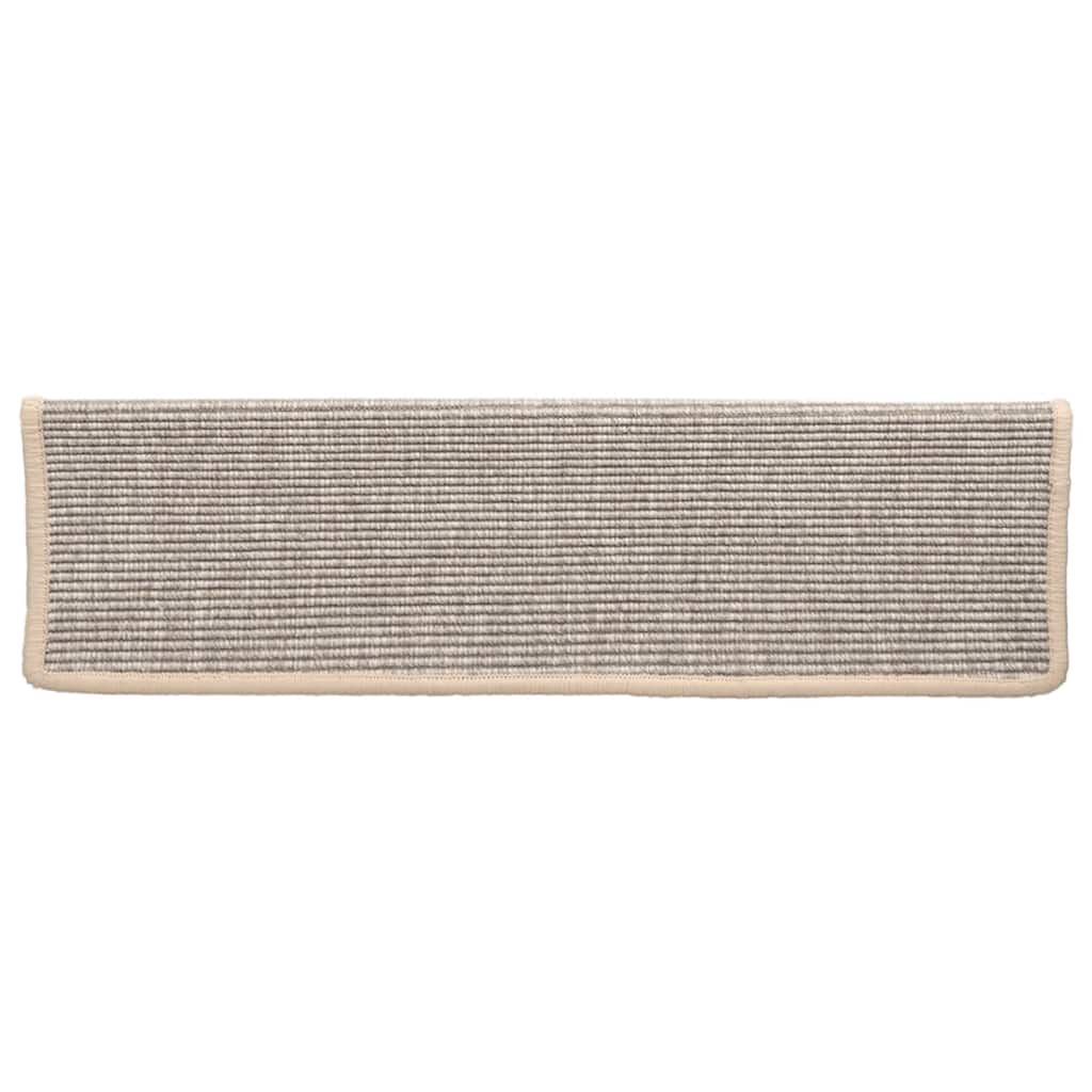 Tappetini per scale 15 pz 65x21x4 cm argento bordo rettangolare