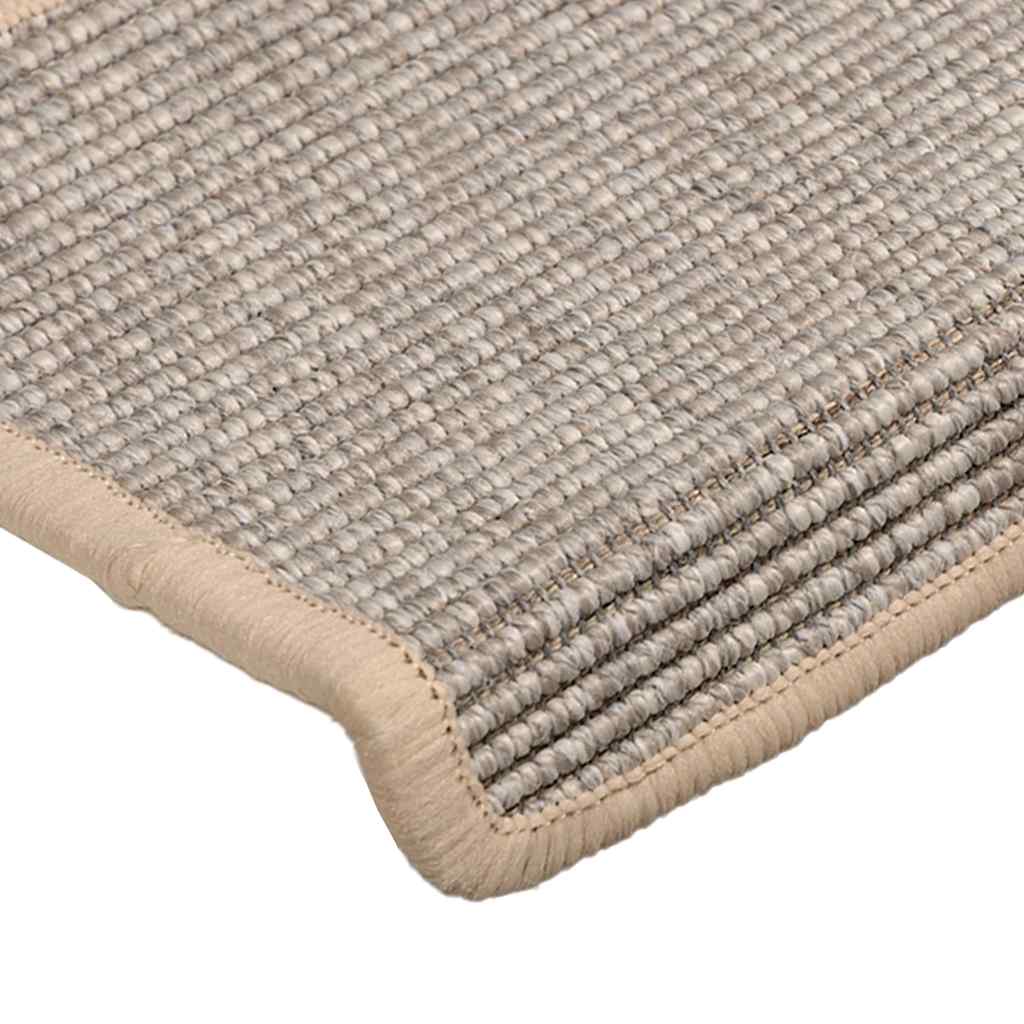 Tappetini per scale 15 pz 65x21x4 cm argento bordo rettangolare