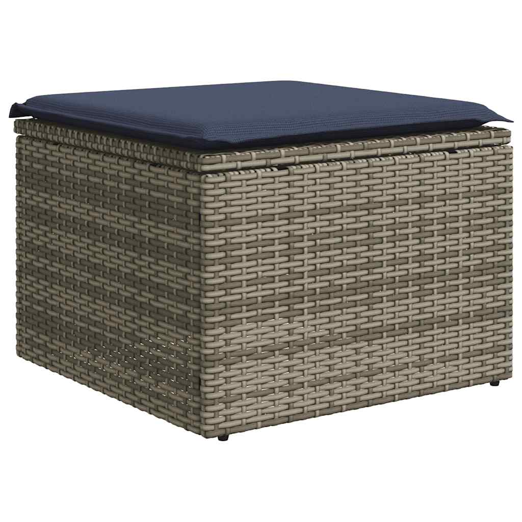 Set Divani da Giardino 6 pz con Cuscini Grigio in Polyrattan