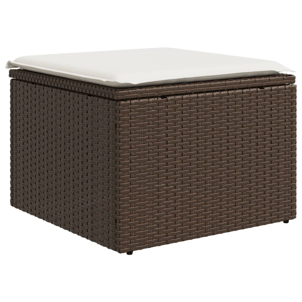 Set Divano da Giardino 6 pz con Cuscini Marrone in Polyrattan